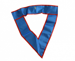 collare dignitario in seta blu con bordi rossi
