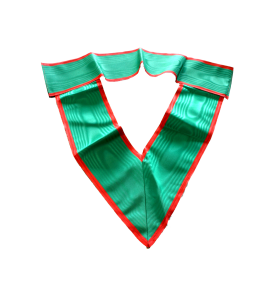 collare dignitario, in seta verde con bordi rossi